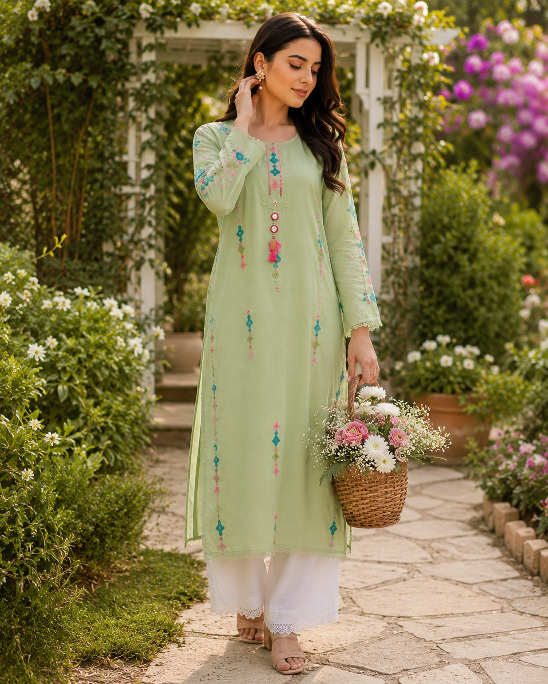 Straight Cut Lawn Kurta